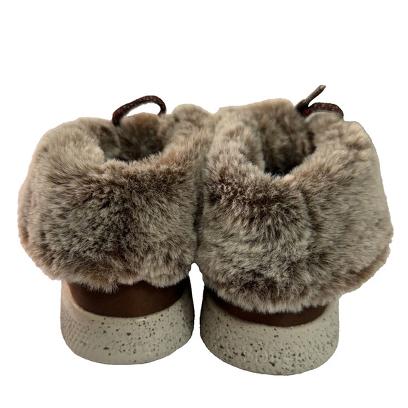 Bobs Skechers Skipper Hang Glider Boots Faux Fur Memory Foam Brown Womens Sz 7M - Picture 3 of 8